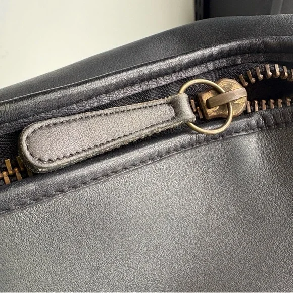 Coach 1970’s Black Leather Duffle Feed Sack Made in New York City - Picture 11 of 16